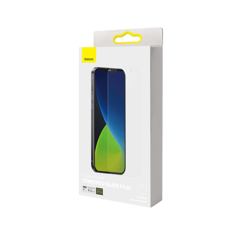 iPhone 12 Pro / iPhone 12 Transparent 2x 0,25 mm frosted tempered glass screen protector