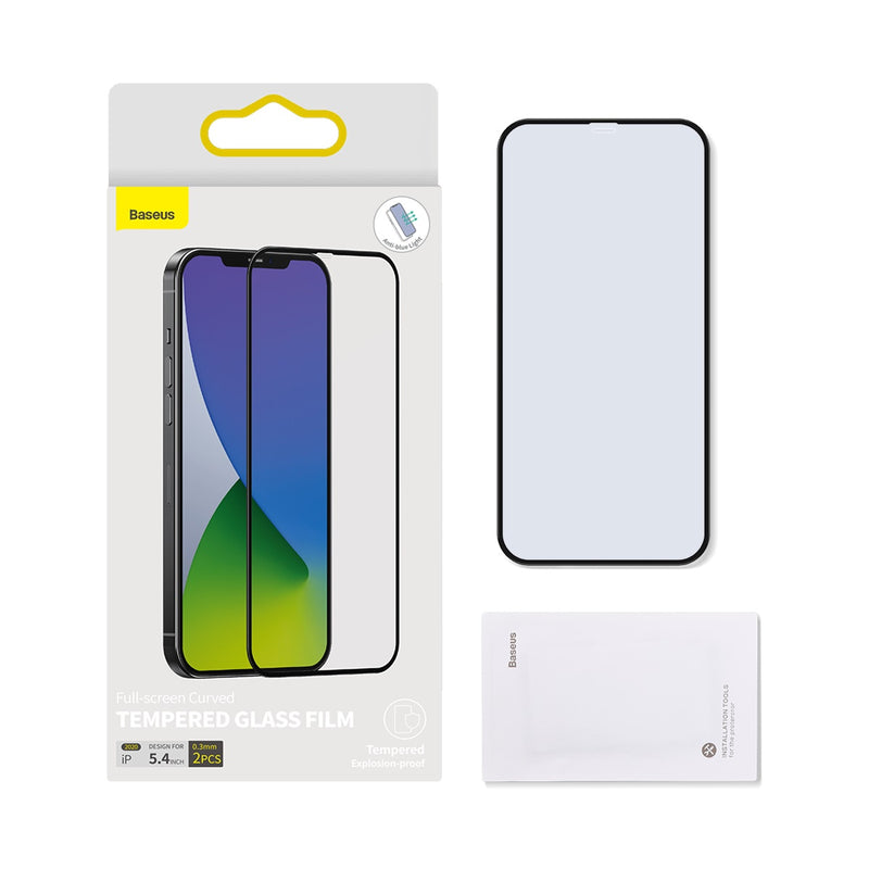  iPhone 12 mini Anti Blue Light tempered glass screen protector with a frame