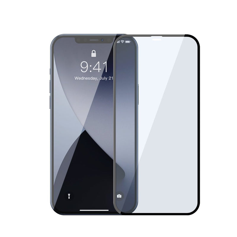  iPhone 12 Pro / iPhone 12 Black 2x Full screen 0,3 mm Anti Blue Light tempered glass with a frame