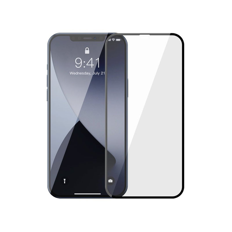 iPhone 12 mini tempered glass screen protector with a frame