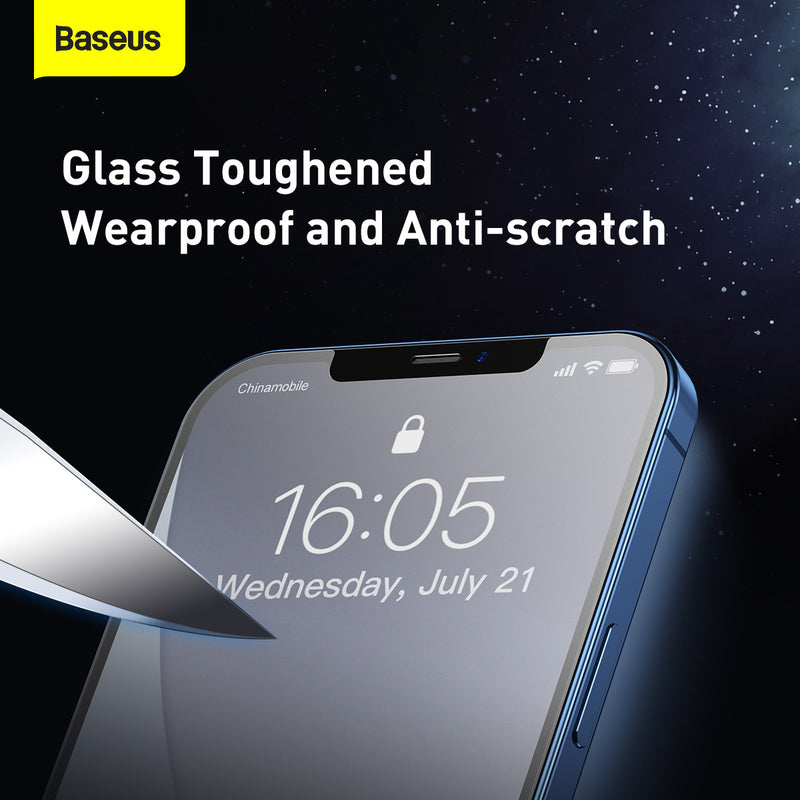 iPhone 12 Pro / iPhone 12 Transparent 2x 0,25 mm frosted tempered glass screen protector