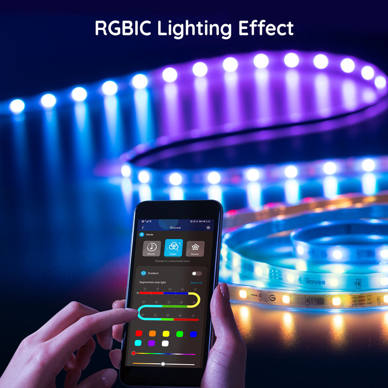 Govee RGBIC Outdoor LED Strip Lights, IP65 Water-Resistant 32.8ft Light  Strip with App Control, 64 Scene Modes, Music Mode for Outdoors, Home