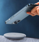 iPhone 12 mini Black Frosted Glass Case Hard case with a flexible frame