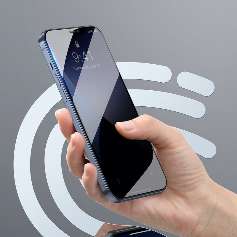 iPhone 12 mini Anti Spy Light tempered glass screen protector with a frame 