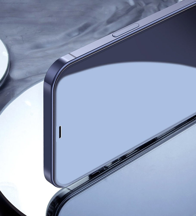 iPhone 12 mini tempered glass screen protector with a frame
